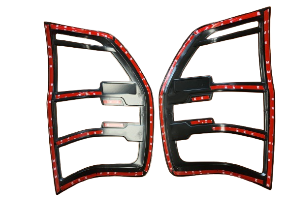 Ford Ranger T6/T7/T8 Tail Light Trims & Reflector Black 2012-2022