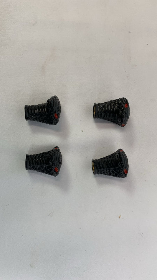 Snake head black valve caps