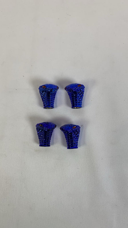 Snake head blue valve cap