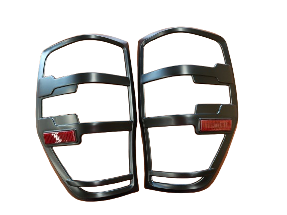 Ford Ranger T6/T7/T8 Tail Light Trims & Reflector Black 2012-2022