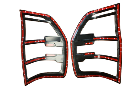 Ford Ranger T6/T7/T8 Tail Light Trims & Reflector Black 2012-2022