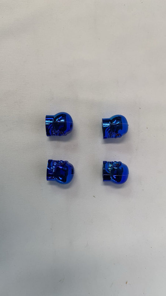 Blue skull head valve cap