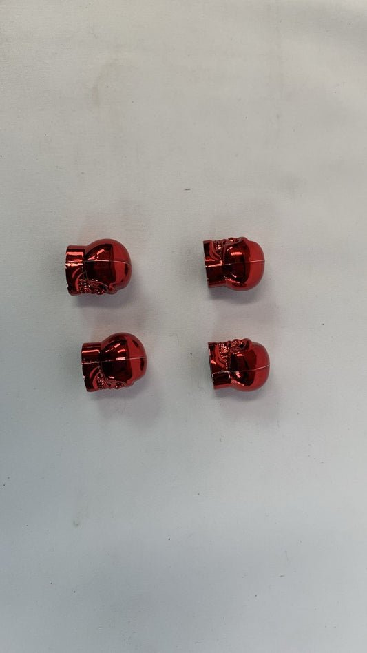 Skull head red valve caps