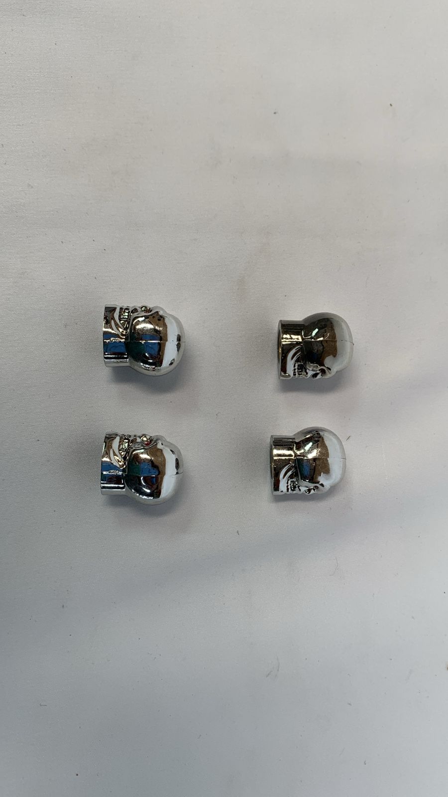 Skull head silver valve caps