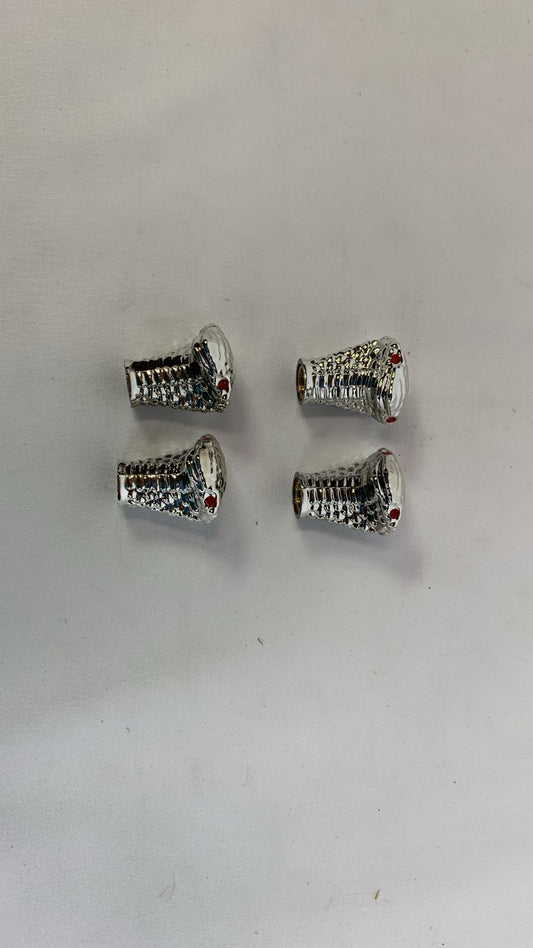 Valve cap snake head silver